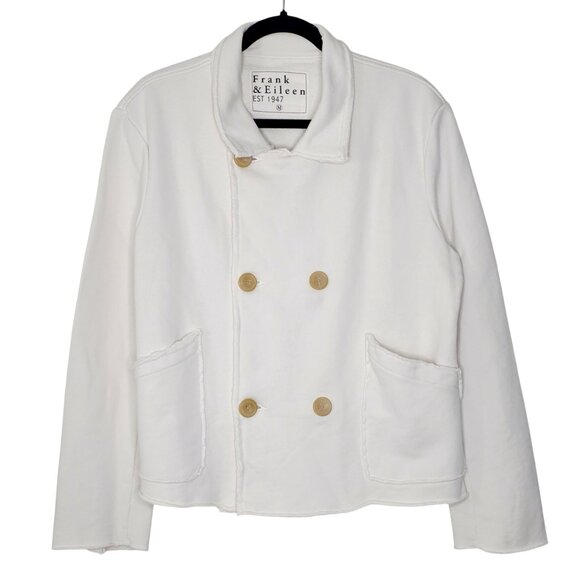 Frank & Eileen Mini Belfast Vintage White Cropped Sweatshirt Peacoat Size M - Picture 3 of 9